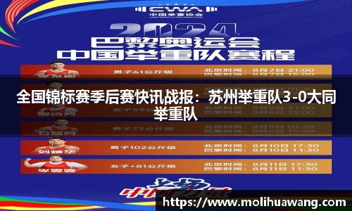 全国锦标赛季后赛快讯战报：苏州举重队3-0大同举重队